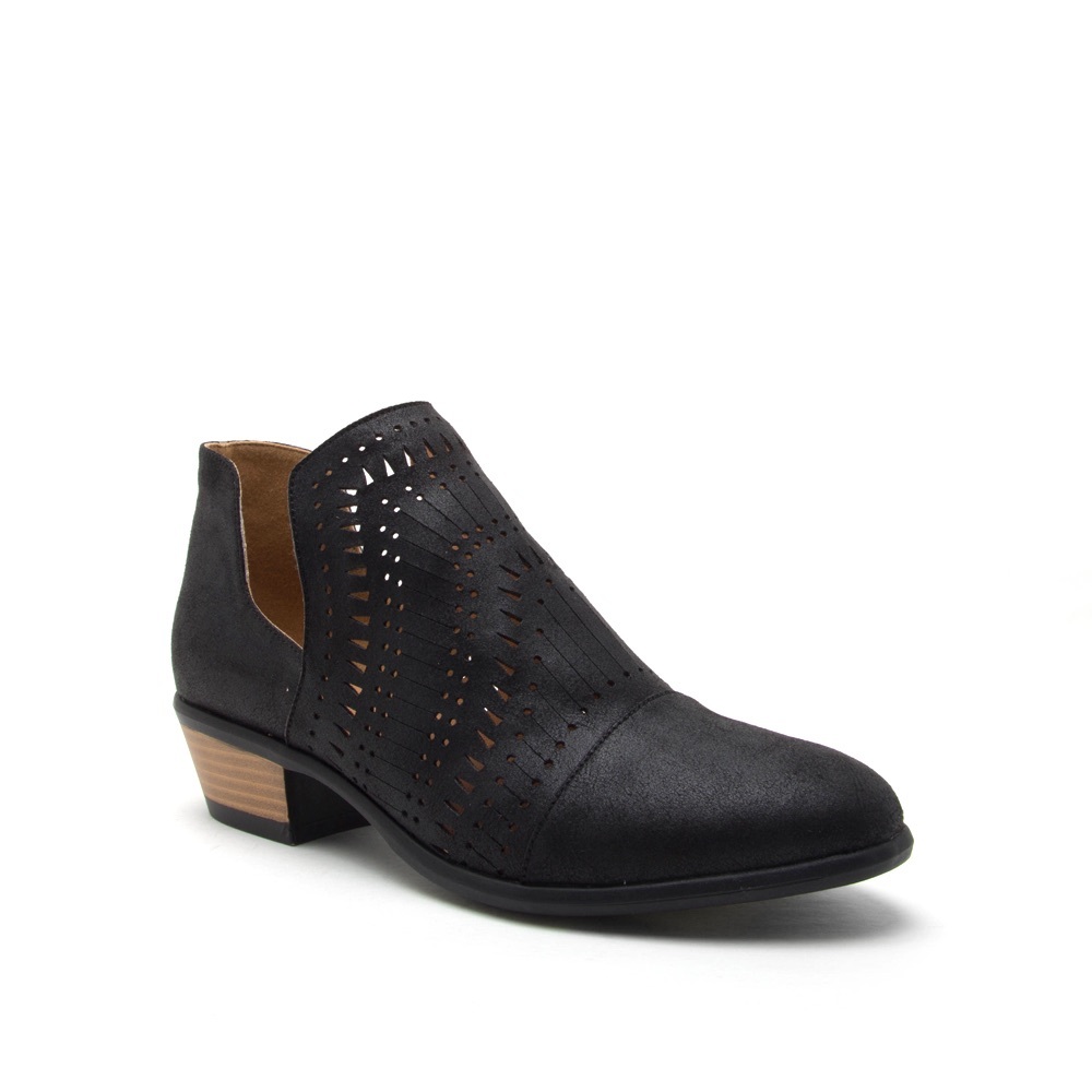 Black Slip-On Ankle Booties - Picture 2 of 3